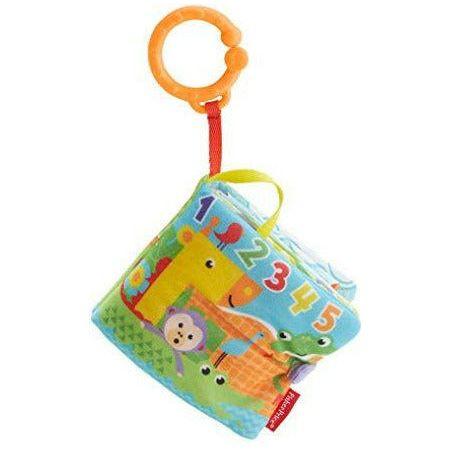 Fisher-Price 1-to-5 Activity Book, New-born Soft Sensory Toy Book with Teether, Clacker, Mirror, Colours, Textures and Sounds, Suitable from Birth 0