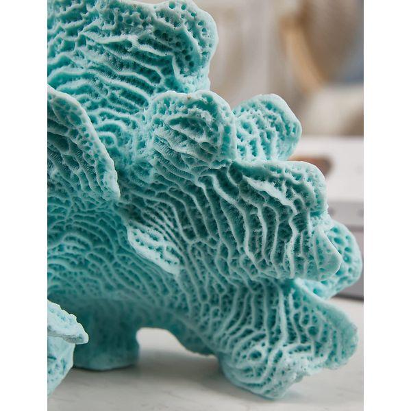 HAUCOZE Ocean Decor Artificial Coral Statue Modern Sculpture Home Gifts Table Centerpiece Crafts Polyresin Arts Blue 25cm 1