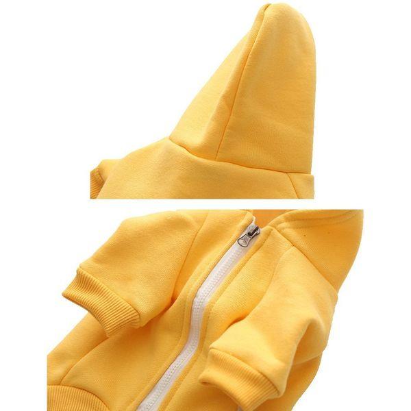 meioro Zipper Hooded Pet Clothing Dog Cat Clothes Cute Pet Clothing Warm Hooded French Bulldog Pug Siberian Husky Collie(5XL, Yellow) 2