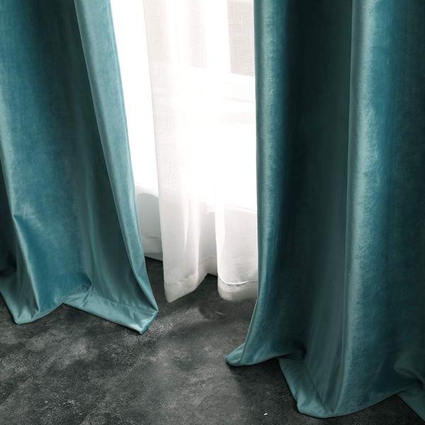 MIULEE Velvet Curtains Teal Elegant Eyelet Curtains Thermal Insulated Soundproof Room Darkening Curtains/Drapes for Classical Living Room Bedroom Decor 52 x 96 Inch Set of 2 3