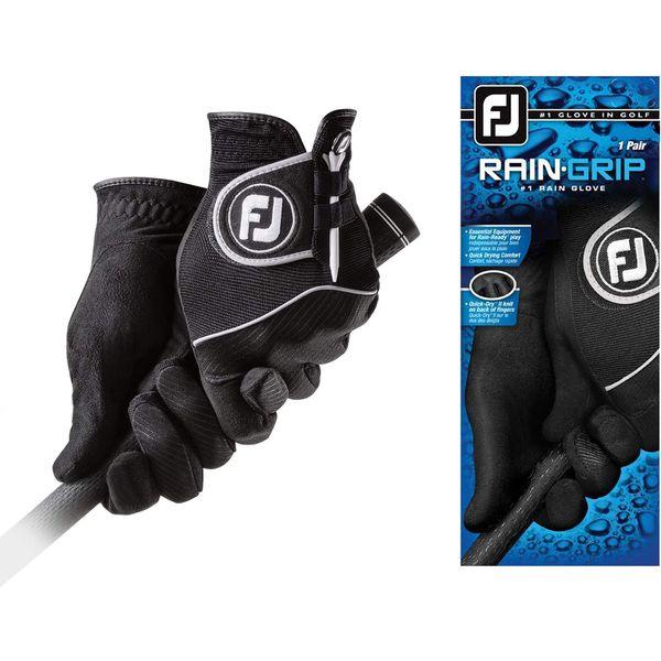 FootJoy Men's RainGrip Pair Golf Glove Black Cadet X-Large, Pair 0