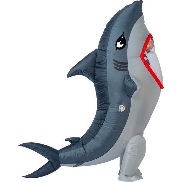 Spooktacular Creations Inflatable Costume Full Body Shark Air Blow-up Deluxe Halloween Costume - Adult Size 4
