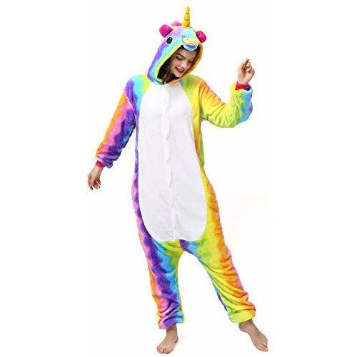 Katara 1744 Animal Onesie (10+ designs) Unisex Pyjamas Adults Winter Kigurumi, Rainbow Unicorn, Body Height 145-155cm 0