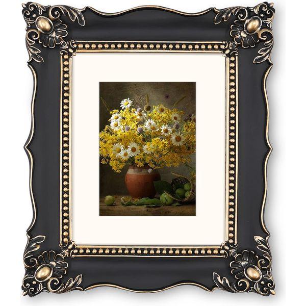 Simon's Shop 20x25 cm Picture Frame Baroque Picture Frames 8x10 inch Vintage Frames for Picture Artwork in Black & Gold