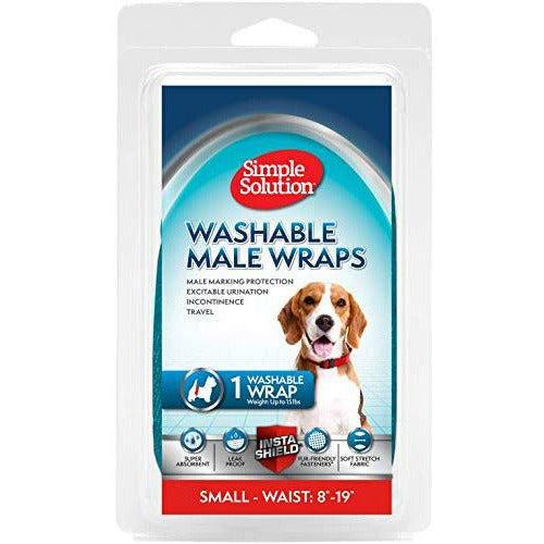 Simple Solution Washable Male Dog Diapers | Absorbent Male Wraps with Leak Proof Fit | Excitable Urination, Incontinence, or Male Marking | 1 Re-usable Dog Diaper Per Pack 0
