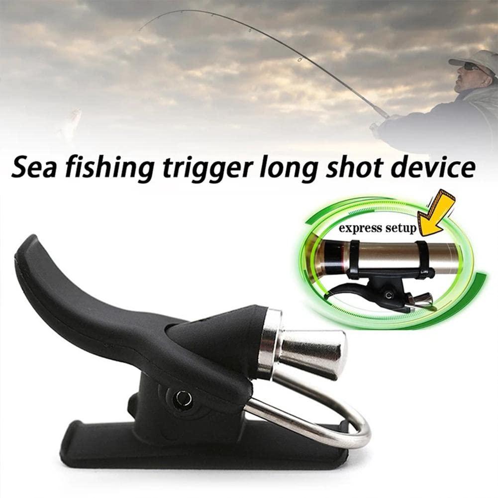 soonbuy 2 Pack Sea Fishing Casting Trigger, Casting Cannon Clip, Bionic Finger, Thumb Button, Fixed Spool Casting Aid for Sea Shore Beach Fishing black 1