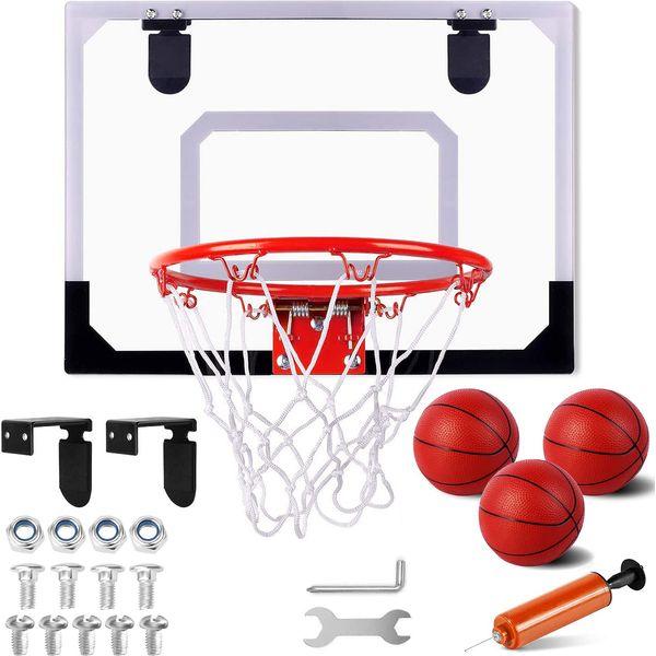 STAY GENT Mini Basketball Hoop for Kids and Adult, Indoor Small Basketball Hoop for Door Wall Mounted and Room Bedroom, Office & 3 Balls, Shooting Ball Sport Game Set Over The Door Gift for Boys Girls