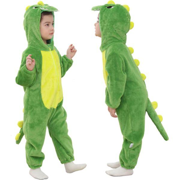 Doladola Baby Boys Girls Cartoon Animal Hooded Onesies Infant Pajamas Romper(0-3 Months,Green Dinosaur) 0