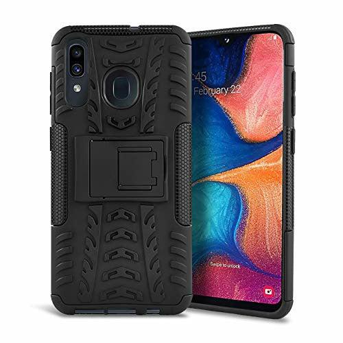 Olixar for Samsung Galaxy A20 Protective Case - Shockproof Air Cushion and Dual Layer with Kickstand - Tough Armour Cover Cases - Heavy Duty Protection - ArmourDillo - Black 0