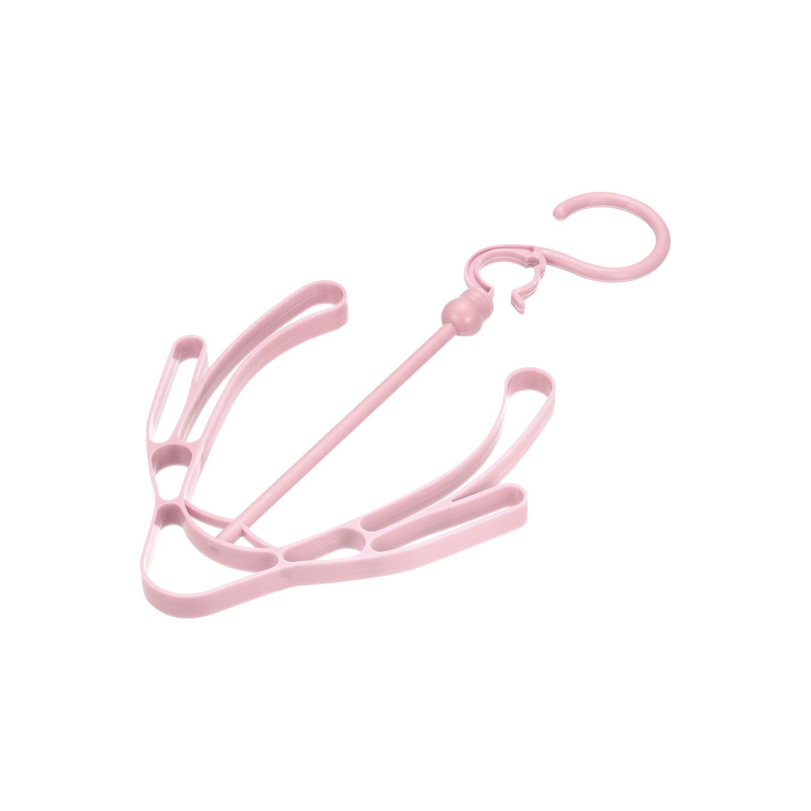 sourcing map Shoes Drying Hanger, 270mm x 150mm PP Rotatable Shoe Hanging Racks for Balcony Closet Pink 10 Pcs 3