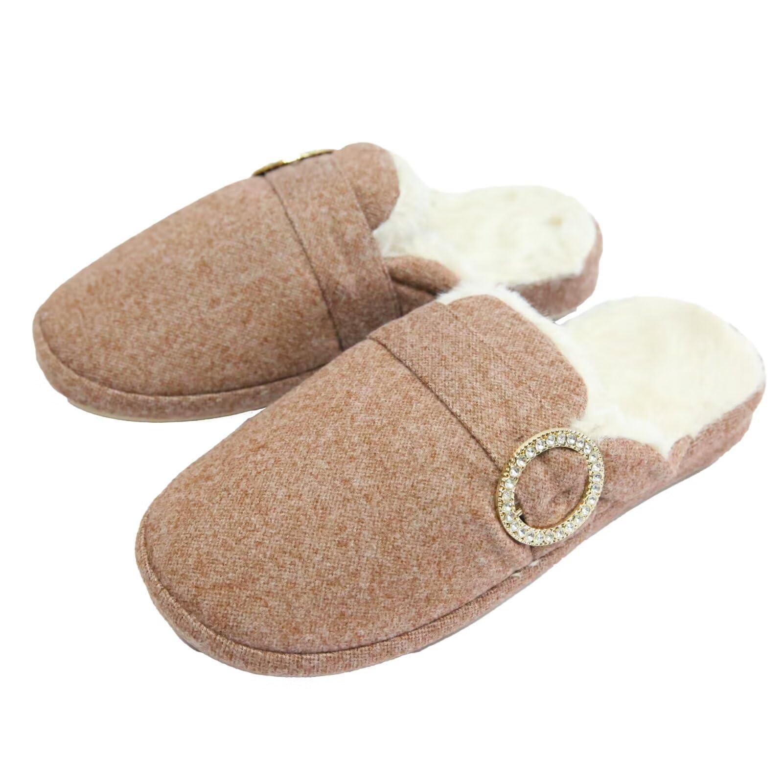 CORIFEI Slippers for Women Arch Support House Slip On with Fluffy Insole