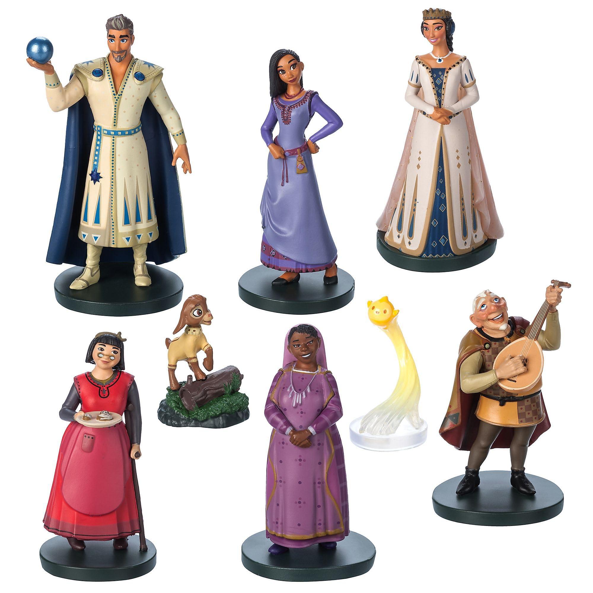 Disney Store Official Wish Deluxe Figurine Playset, 8 Pc., Includes Asha, Star, Valentino, Sakina Sculpted Figures and More, Suitable for Ages 3+