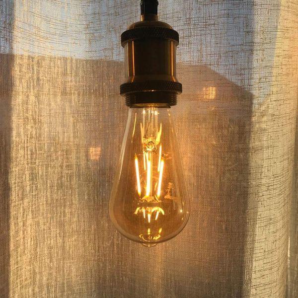 Woowtt LED Edison Bulb, Vintage Light Dimmable 6W E27 Bulbs, Led Filament Antique Style Retro Amber Glass Screw Lamp, ST64, 2700K, 600LM, - 6 Pack 4