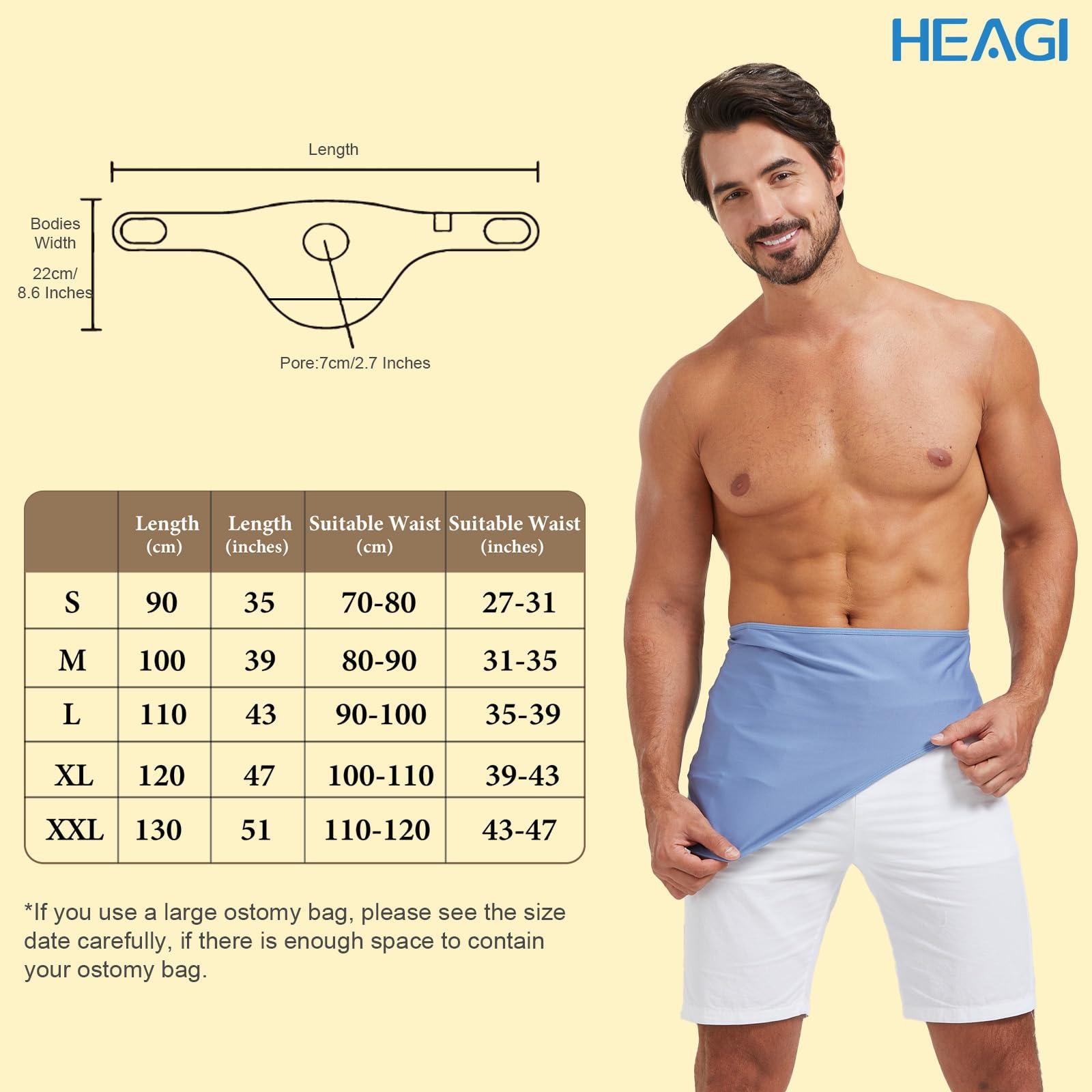 Heagimed Stoma Belt for Men Woman, Adjustable Stealth Belt for Stoma Bags, Ostomy Support Belt for abdominal ileostomy care, Inner Pocket to Hold Stoma Pouch for Sport & Swimming, Size XL (39"-43") 1