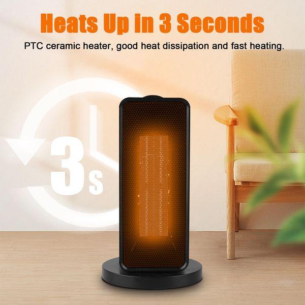 Electric Ceramic Fan Heater 90° Oscillating Portable with Overheat &Tip-over Protection 2 Heat Settings & Fan Only Mode Low Noise Space Heater for Home Office Black 1