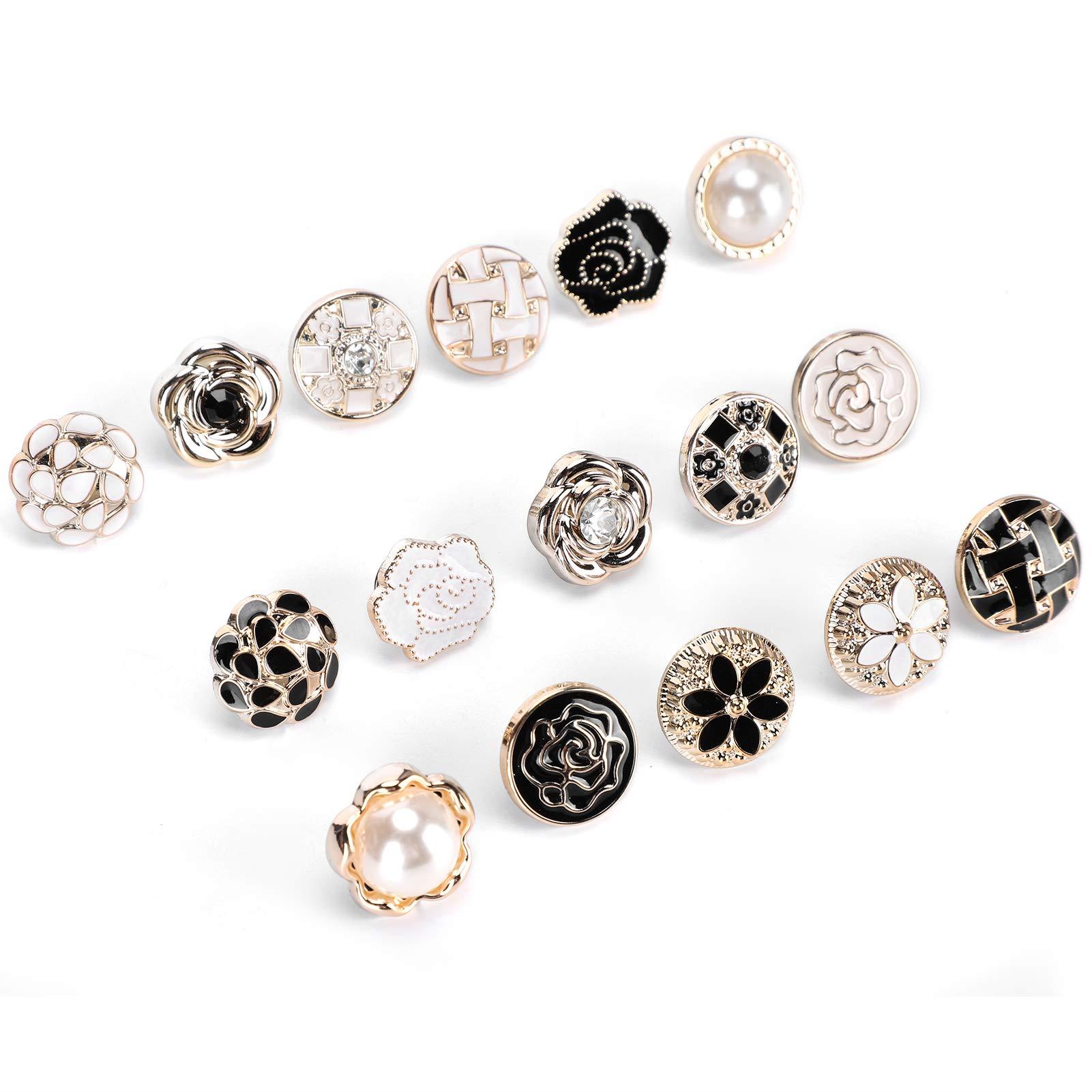30 Pcs Collar Button Pins Without Nails, Small Fragrance Women's Coat Sweater Open Shirt Concealed Button
