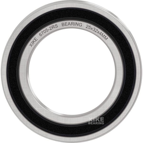 XIKE 10 pcs 6705-2RS Ball Bearings 25x32x4mm, Bearing Steel and Pre-Lubricated, Double Rubber Seals, 6705RS Deep Groove Ball Bearing with Shields 4