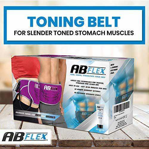 ABFLEX Ab Toning Belt for Developed Stomach Muscles, Remote for Quick and Easy Adjustments, 99 Intensity Levels and 10 Workouts for Fast Results (Purple) 1