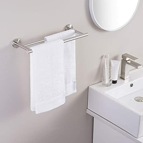 Brand - Umi Double Towel Rail Bar Holder 16 Inch 40 cm Bathroom Kitchen Towel Rod SUS 304 Stainless Steel Brushed Wall Mount, A2001S40-2 2