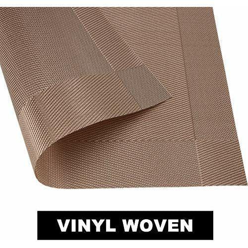 Decorus Placemats Set of 4 Washable Stain-resistant Woven Vinyl PVC Table Mats 12x18'' for Dining Kitchen Restaurant Table Dining Table Decorations 2