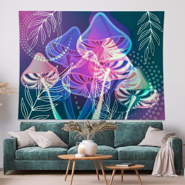 Silent Mind Boho Tapestry - Mushroom Tapestry trippy, Hippie Tapestry Wall Hanging, Tapestry for bedroom Aesthetic Living Room and Dorm (59" x 79”) 2