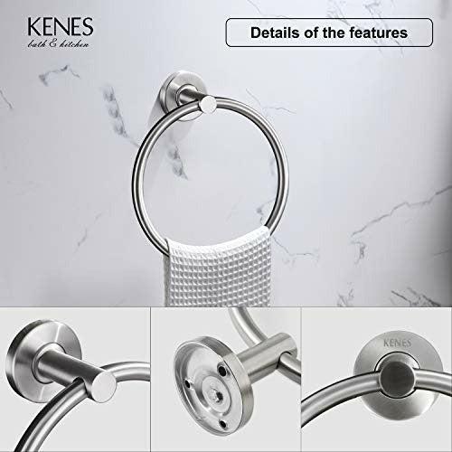 KENES Stainless Steel Bath Towel Holder Hand Towel Ring Hanging Towel Hanger Bathroom Accessories Round Towel Holder for Bathroom Hanging Towel Hanger Bathroom Accessories Contemporary Hotel Style 2