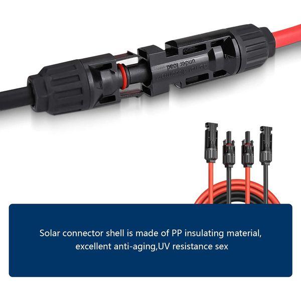 Solar Panel Extension Cable, 6mm² 30m Solar Panel Cable, professional solar cable, for Solar Panels,for photovoltaic cable, for solar power station, IP67 waterproof plug (10AWG 30m) 3