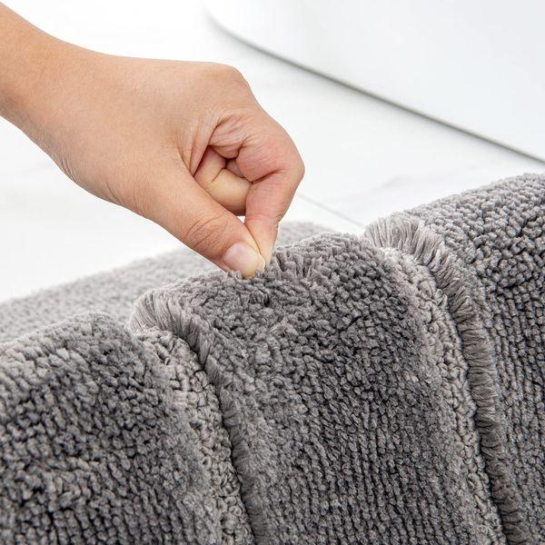 MIULEE Bath Mats Non-slip Shower Mat Rugs Soft and Absorbent Bathroom Mat Washable Carpet Machine Washable Bathroom Rug Suitable for Bath, Shower and Toilet 50x80 CM Sliver Grey 4