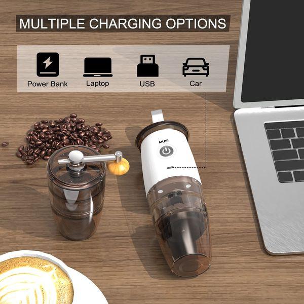 Mulli Portable Burr Coffee Grinder,Electric/Manual 2-in-1 Cafe Grind, Adjustable Burr Mill with 5 Precise Grind Setting for Drip/Espresso/PourOver and More 1