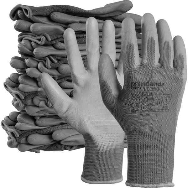 ANDANDA 60 Pair Safety Work Gloves, Seamless Knit Glove with Polyurethane(PU) Coated on Palm & Fingers, Ideal for General Duty Work like Warehousing/Logistics/Assembly Small