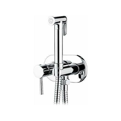 Ibergrif M22010 Round Concealed Shower Mixer Set, Hot and Cold Bidet Spray with Shattaf Sprayer, Hose Pipe, Chrome, Silver 0