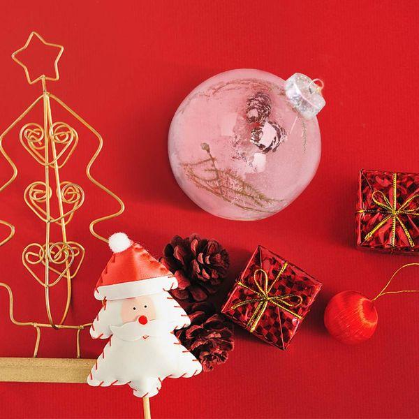 Warmiehomy 5PCS Hanging Clear Glass Bauble 6cm Fillable Christmas Baubles for DIY Decorations 4