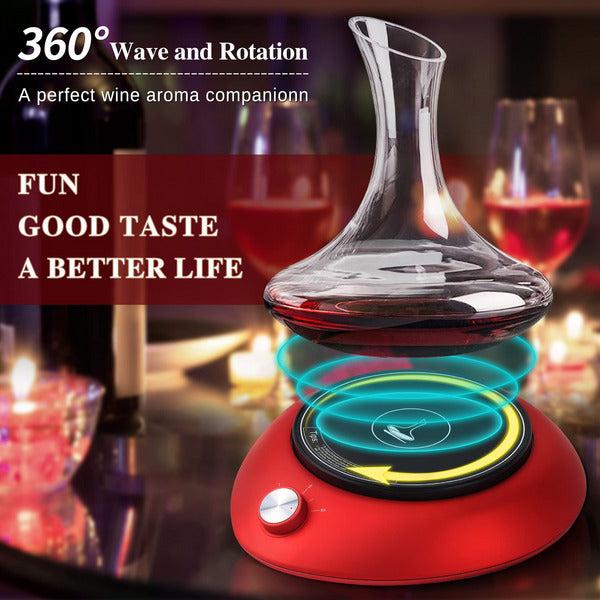 Electric Wine Decanter, Smart Wine Aerator Set, Rotating Wine Wake Up Dispenser and Wine Breather, Unique Wedding Gifts for Wine Lovers(Glass Bottle NOT Included)(Red) 2