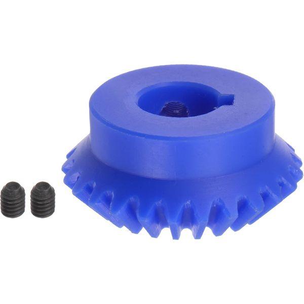 sourcing map 2.0 Modulus 25 Teeth 17mm Inner Hole Plastic Tapered Bevel Gear with Keyway 0