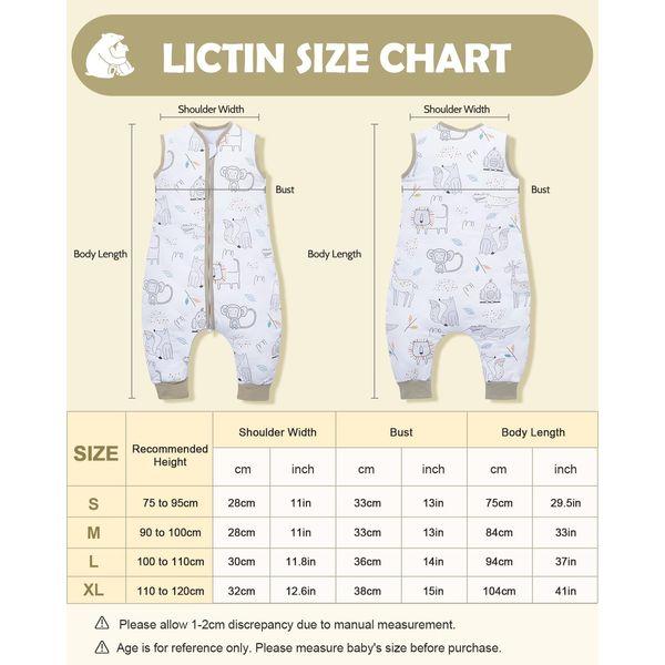 Lictin Sleeping Bag with Feet, 2.5 Tog Warm Sleeping Bag Baby, Toddler Sleeping Bag with Legs, Winter Sleep Sack, for 100-110cm/3-4 Years Baby 2