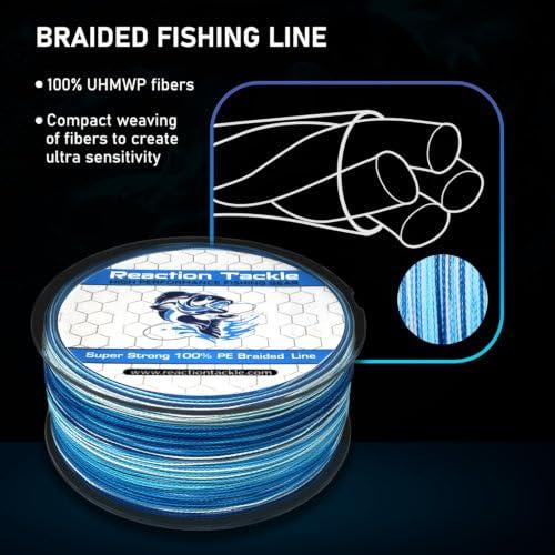 Reaction Tackle Braided Fishing Line Moss Green 50LB 1000yd 3