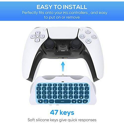 FastSnail Wireless Keyboard Compatible with PS5 Controller, Mini Digital Gamepad Keyboard with Headset and Audio Jack, for QWERTYÂ Keyboard 1
