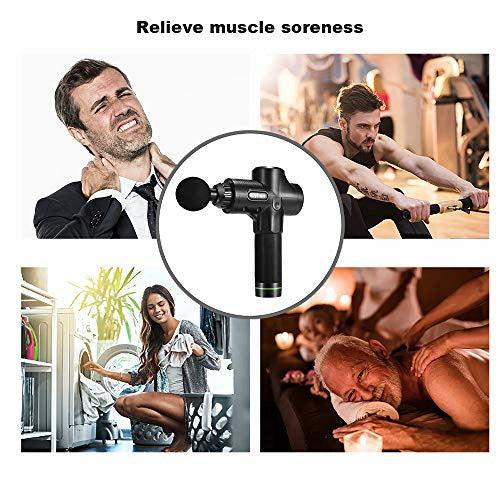 Muscle Massage Gun-Deep Tissue -30 Speeds Handheld Percussion Massager with Six Different Heads for Different Muscle Groups-Powerful Muscle Gun-LED Indicator Touch Screen 3