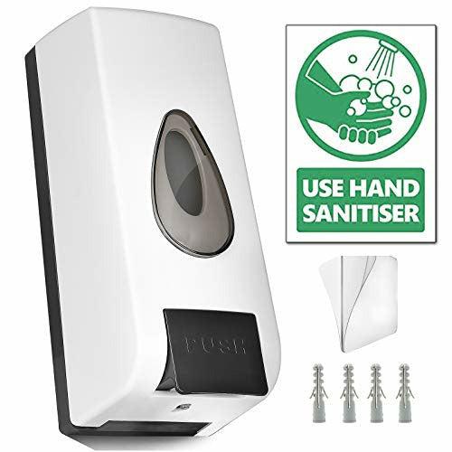 OOTO Wall Mounted Hand Sanitizer Dispenser, Manual Soap Dispenser Shower Gel Lotion Container with 360ml Capacity for Bathroom Kitchen Office 0