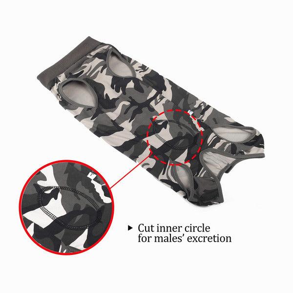 Dog Recovery Suit Cat Abdominal Wound Protector Puppy Medical Surgical Clothes Post-operative Vest Pet After Surgery Wear Substitute E-collar & Cone (XXL, Camouflage) 2