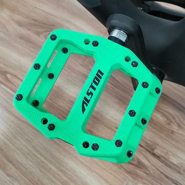 Alston Road Bicycle MTB Aluminum Strong Pedal, Super Powerful CR-MO 9/16" Spindle, Three Pcs Ultra Sealed Bearings FACE Off Pedals (Green) 4