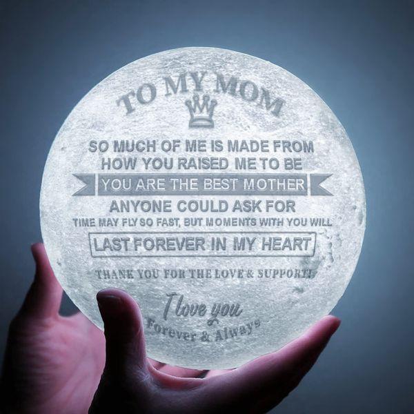 Engraved 3D Moon Lamp for Mom,3D Print Moon Light with Stand & Remote&Touch Control,Personalized 3D Moon Lampt Gift for Mom Christmas Mother's Day Gift