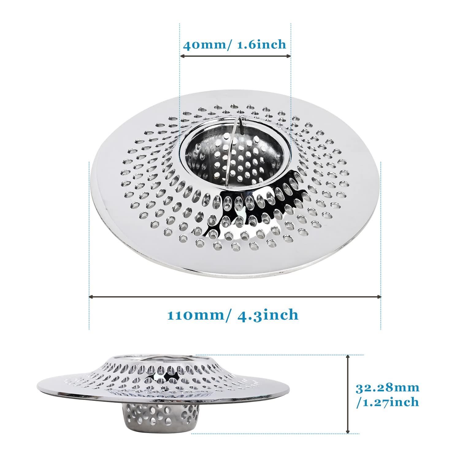 Lesolar 110mm Drain Hair Catcher Stainless Shower Steel Drain Bathtub Cover sink Protector Sink for Bathroom Kitchen Washbasin Balcony 1