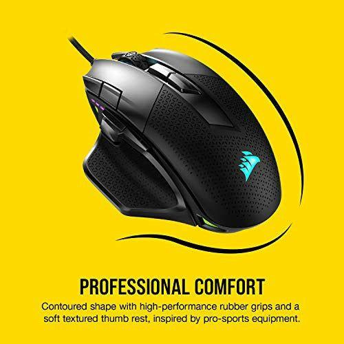 Corsair Nightsword RGB, Tunable FPS/MOBA Optical Gaming Mouse (18000 DPI Optical Sensor, Weight System, 10 Programmable Buttons, RGB Multi-Colour Backlighting) - Black 2