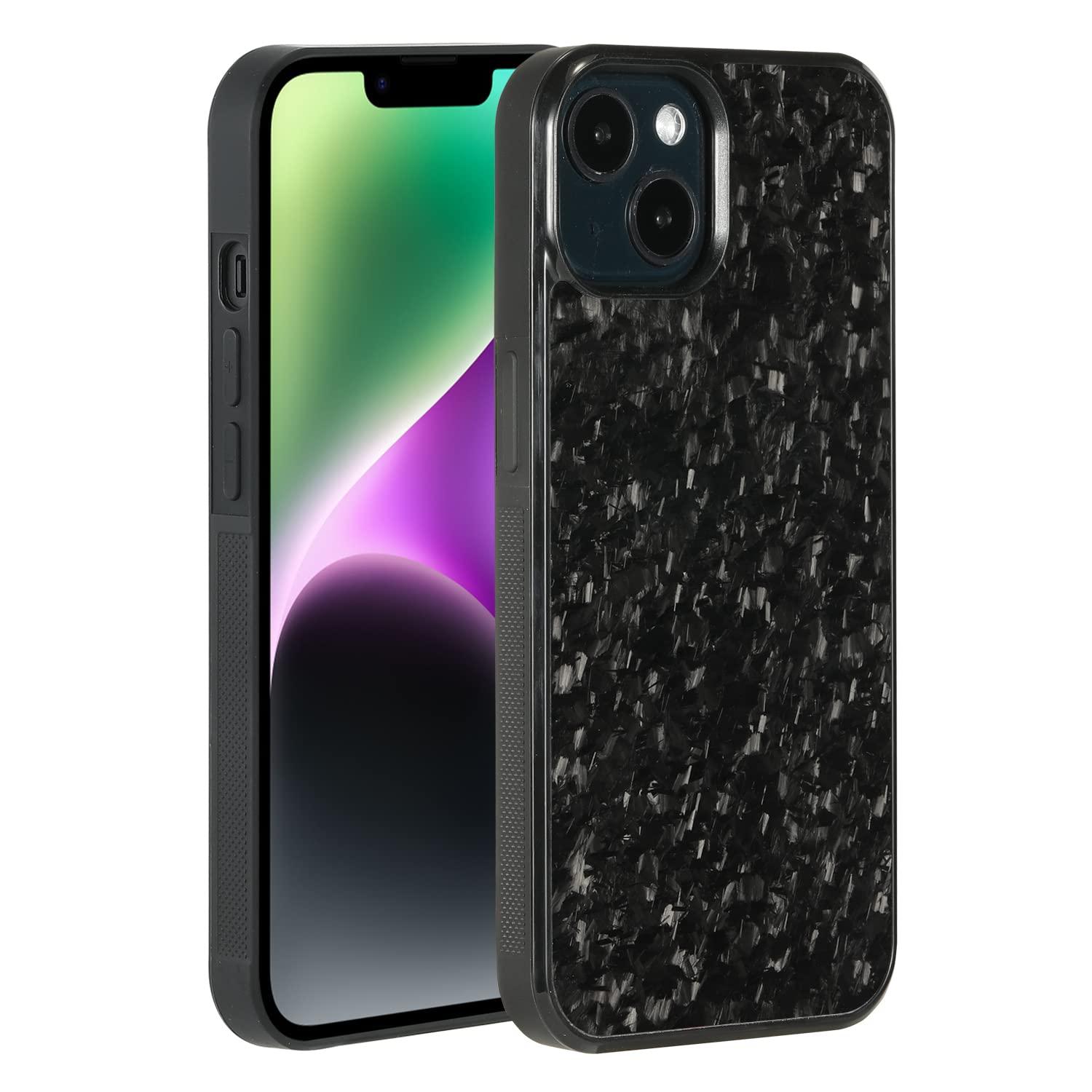 Molzar Grip Series iPhone 14 Case with Real Weave Carbon Fiber, Built-in Metal Plate for Magnetic Mount, Support Wireless Charging, Compatible with iPhone 14, Black/Weave 0