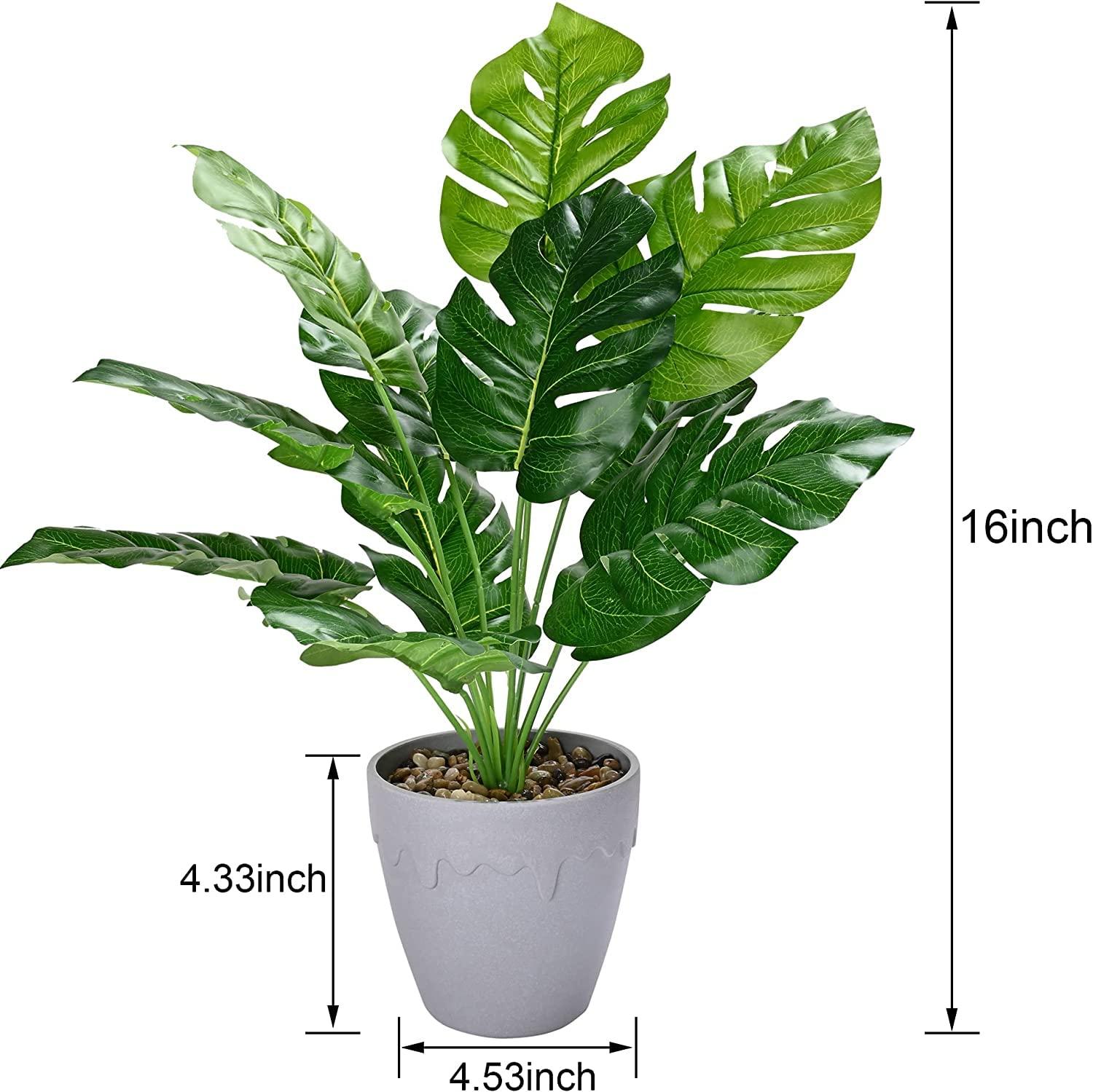 Yorkmills Fake Plants in Pot Artifical Plants Indoor Artificial Potted Plant for Bedroom Faux Plants Calathea Orbifolia Monstera Deliciosa Greenery Cheese Plants 1