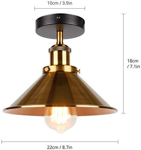 ASCELINA Vintage Retro Ceiling Lights for Living Room Loft Industrial Decor Luminaire Led Ceiling Lamp Metal Kitchen Fixtures (Gold,2Pack) 1