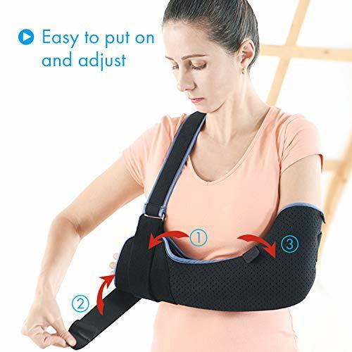 Velpeau Arm Sling Shoulder Immobilizer - Rotator Cuff Support Brace - Comfortable Medical Sling for Shoulder Injury, Left and Right Arm, Men and Women, for Broken, Dislocated, Fracture(M) 3