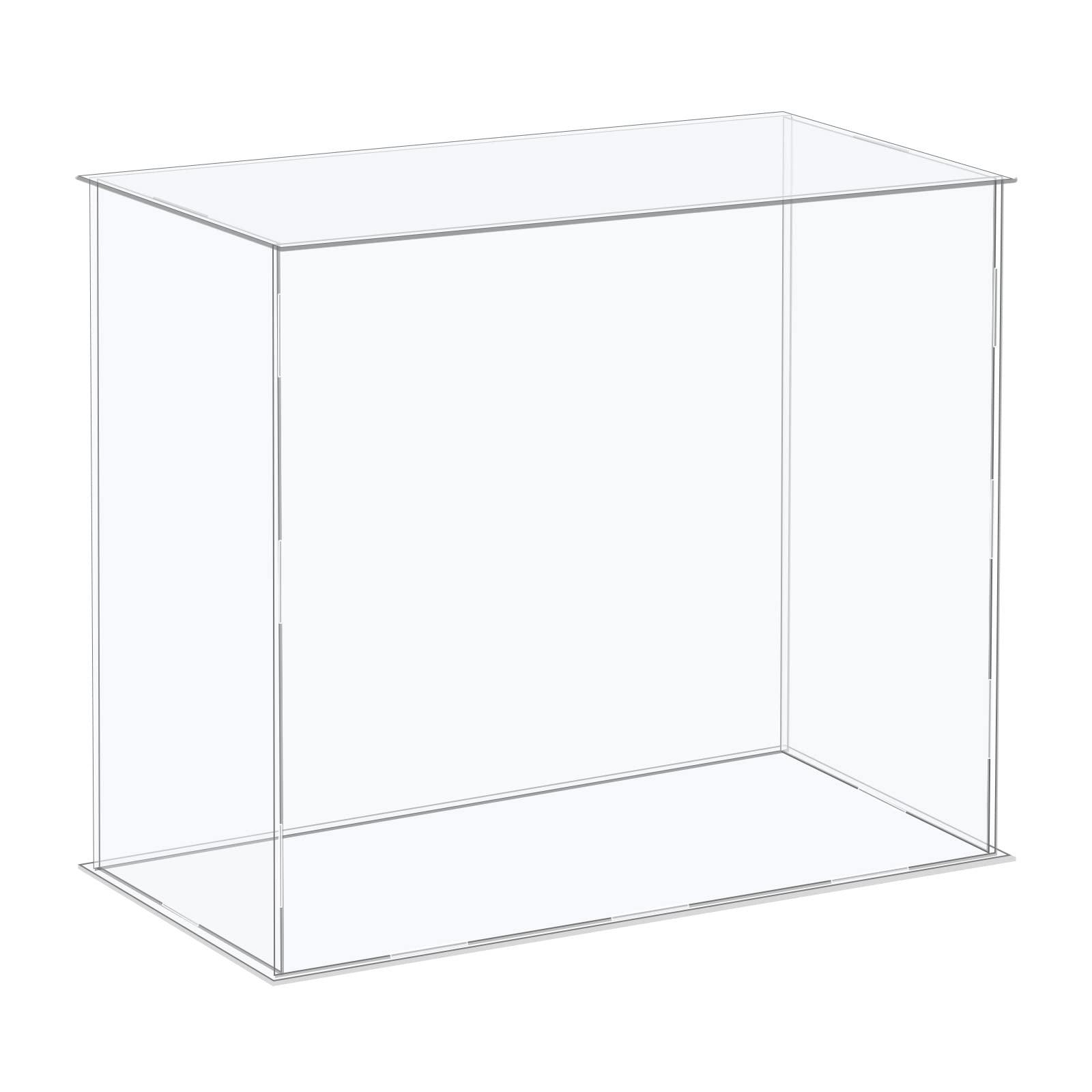 sourcing map Acrylic Display Case Plastic Box Cube Storage Box Clear Assemble Showcase 36x16x31cm for Collectibles 0