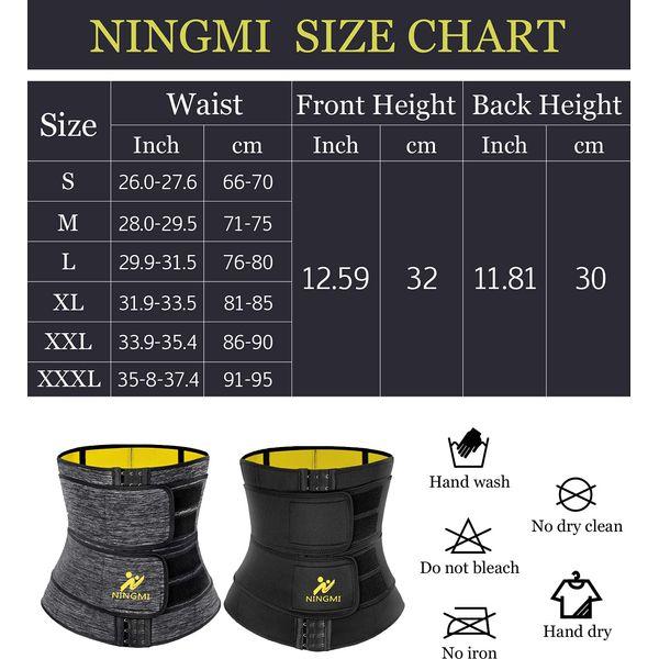 NINGMI Waist Trainer for Women Sauna Sweat Belt Neoprene Waist Trimmer Corset Waist Cincher Slimming Sports Girdle Gray 3